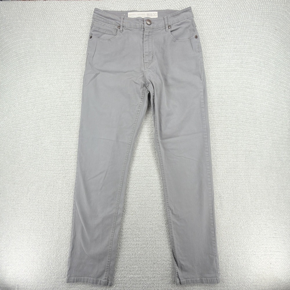 Barbell Apparel Athletic Jeans Mens 30x32 Gray Slim‎ Fit Mid Rise Stretch Denim